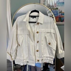 BLANK NYC designer cotton/linen blend jacket